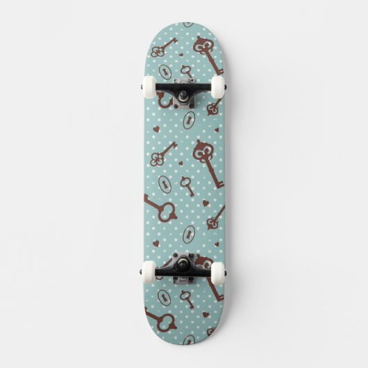 Retro Valentijn Keys Persoonlijk Skateboard (Voorkant)