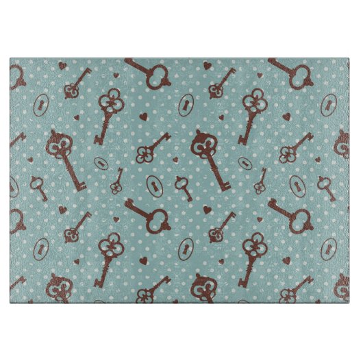 Retro Valentijn Keys Snijplank (Voorkant)