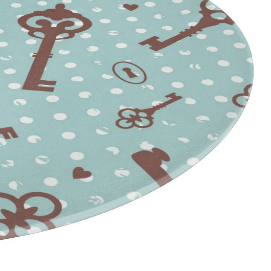 Retro Valentijn Keys Snijplank (Hoek)