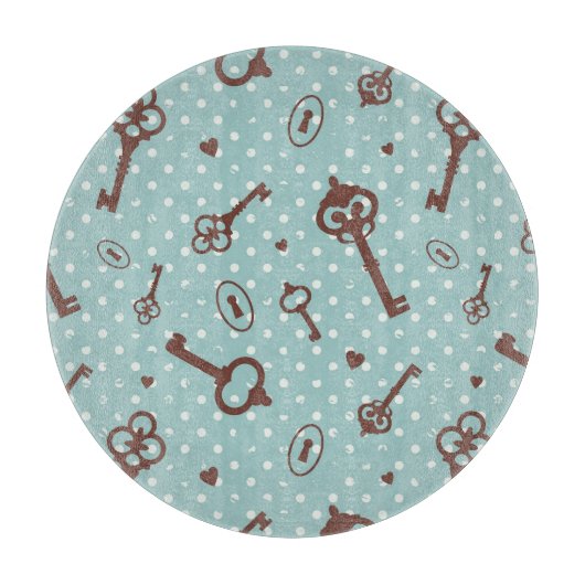 Retro Valentijn Keys Snijplank (Voorkant)