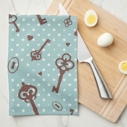 Retro Valentijn Keys Theedoek (Quarter Fold)