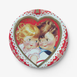 Retro  Valentijn kinder bord