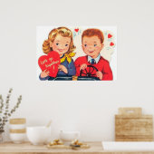 Retro Valentijn kinder poster (Keuken)