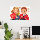 Retro Valentijn kinder poster (Thuiskantoor)