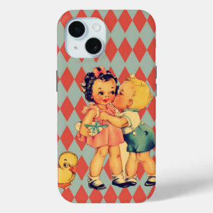 Retro Valentijn Kitsch  Kinder iPhone 15 Case