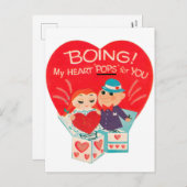 Retro Valentijn koppel Vakantie briefkaart (Voorkant / Achterkant)