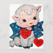Retro  Valentijn lammeren Feestdagenkaart (Voorkant)