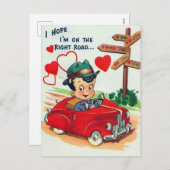 retro  Valentijn man Feestdagenkaart (Voorkant / Achterkant)