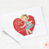 Retro  Valentijn meisje vakantie sticker (Envelop)