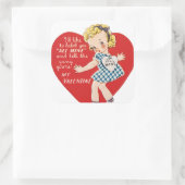 Retro  Valentijn meisje vakantie sticker (Tas)