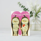 Retro  Valentijn Mummies Holiday briefkaart (Staand voorkant)