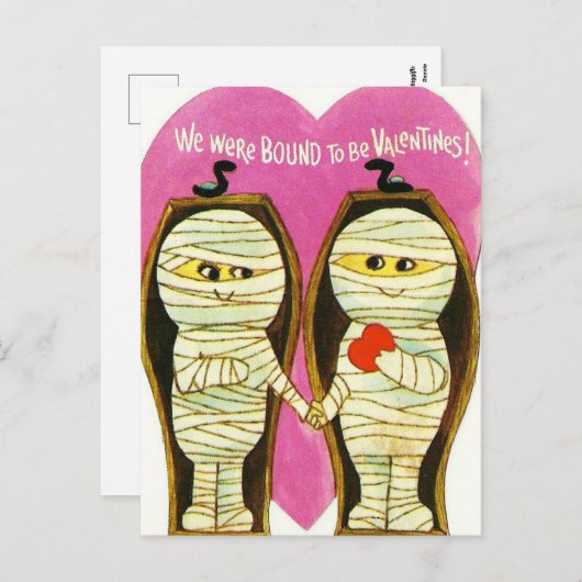 Retro  Valentijn Mummies Holiday briefkaart (Voorkant / Achterkant)