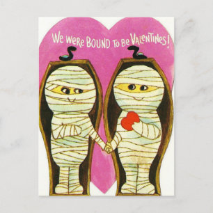 Retro  Valentijn Mummies Holiday briefkaart