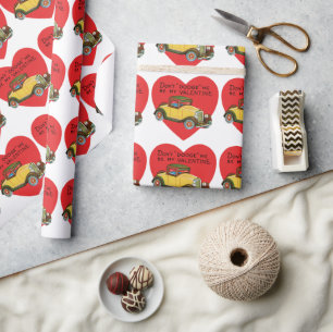 Retro Valentijn, ontwijk me niet, wees mijn Valent Cadeaupapier