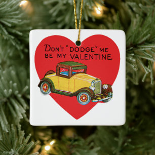 Retro Valentijn, ontwijk me niet, wees mijn Valent Keramisch Ornament