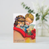 retro Valentijn paar Briefkaart (Staand voorkant)