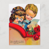 retro Valentijn paar Briefkaart (Voorkant)