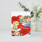 retro  Valentijn paar Feestdagenkaart (Staand voorkant)