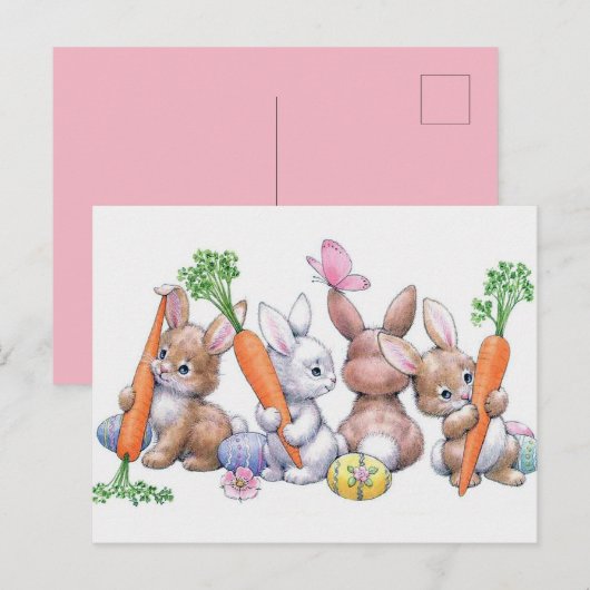 Retro  Valentijn Pasen Holiday Feestdagenkaart (Voorkant / Achterkant)