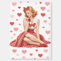 Retro Valentijn Pin-Up Meisje Retro Liefje