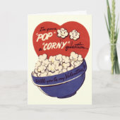 Retro Valentijn Popcorn - Valentijnse Wenskaart Feestdagen Kaart (Voorkant)
