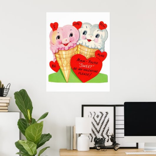 Retro  Valentijn poster (Thuiskantoor)