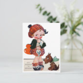 Retro  Valentijn Schots briefkaart (Staand voorkant)