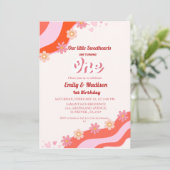 Retro Valentijn Sweetheart Joint Eerste Verjaardag Kaart (Staand voorkant)