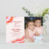 Retro Valentijn Sweetheart Joint Eerste Verjaardag Kaart (Staand voorkant)