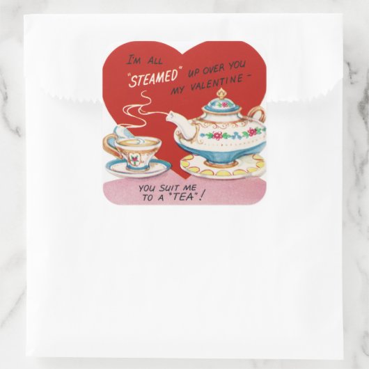 Retro  Valentijn thee sticker (Tas)