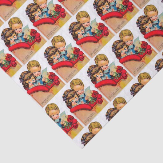 Retro Valentijn Tissuepapier (Detail)