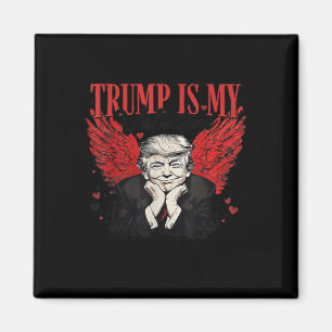 Retro Valentijn Trump is mijn Valentijn Funny Trum Magneet