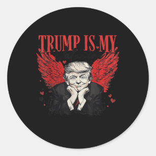 Retro Valentijn Trump is mijn Valentijn Funny Trum Ronde Sticker