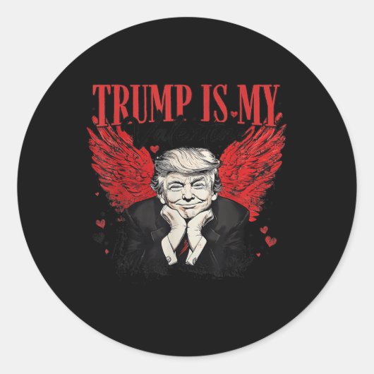 Retro Valentijn Trump is mijn Valentijn Funny Trum Ronde Sticker (Voorkant)