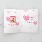 Retro Valentijn ~Twins in in Gingham Card Feestdagen Kaart (Binnen)