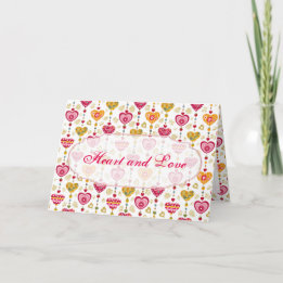 Retro Valentijn Wenskaart hart Feestdagen Kaart