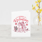 Retro Valentijn Westerne Valentijn Kleding Howdy V Kaart (Gele Bloem)
