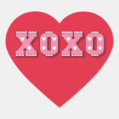 Retro Valentijn XOXO Hart Sticker (Voorkant)