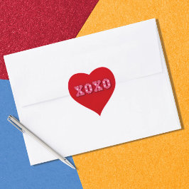 Retro Valentijn XOXO Hart Sticker