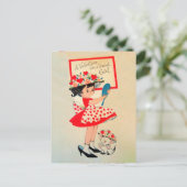 Retro  Valentijnen briefkaart (Staand voorkant)