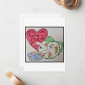 Retro Valentijnkaart Notitiekaartje (Voorkant / Achterkant in situ)