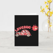 Retro Valentijns Lovebug Hart Groovy Valentijns M Kaart (Gele Bloem)