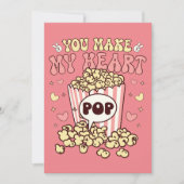 Retro Valentijns Popcorn  Feestdagenkaart (Voorkant)