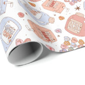 Retro Valentijns Wrap Papier (Rol Hoek)