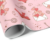 Retro Valentijns Wrap Papier (Rol Hoek)