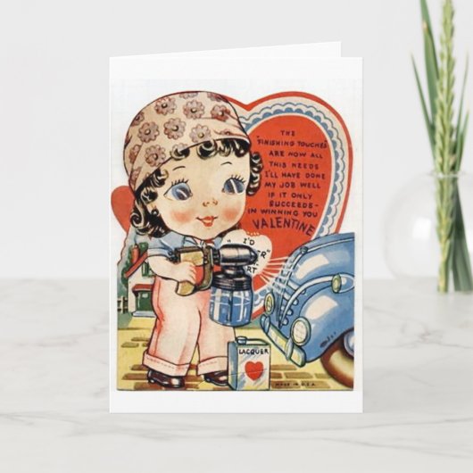 Retro-Valentijnsdag Feestdagen Kaart (Voorkant)