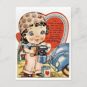 Retro-Valentijnsdag Feestdagenkaart
