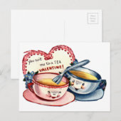 retro-Valentijnsdag Feestdagenkaart (Voorkant / Achterkant)