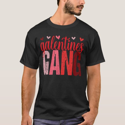 Retro Valentijnsdag Galentine Gang Fun T-shirt (Voorkant)