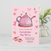 Retro Valentijnsdag Galentines Tea Dames Lunch Kaart (Staand voorkant)